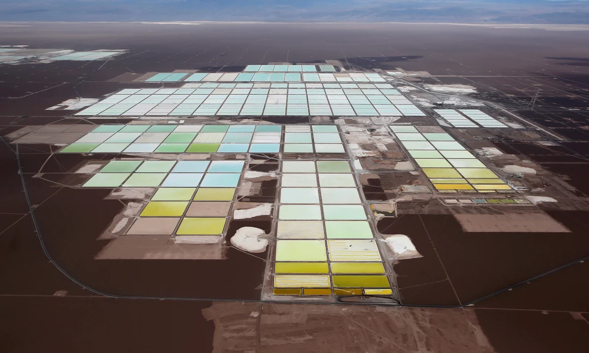 Lithium extraction pools, Atacama Desert